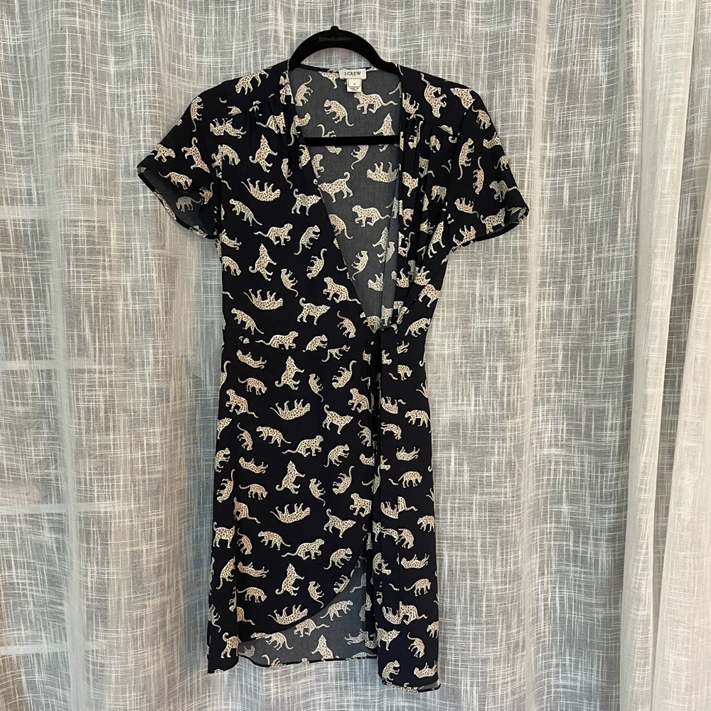 J. Crew tiger wrap dress